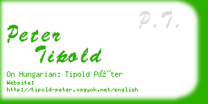 peter tipold business card